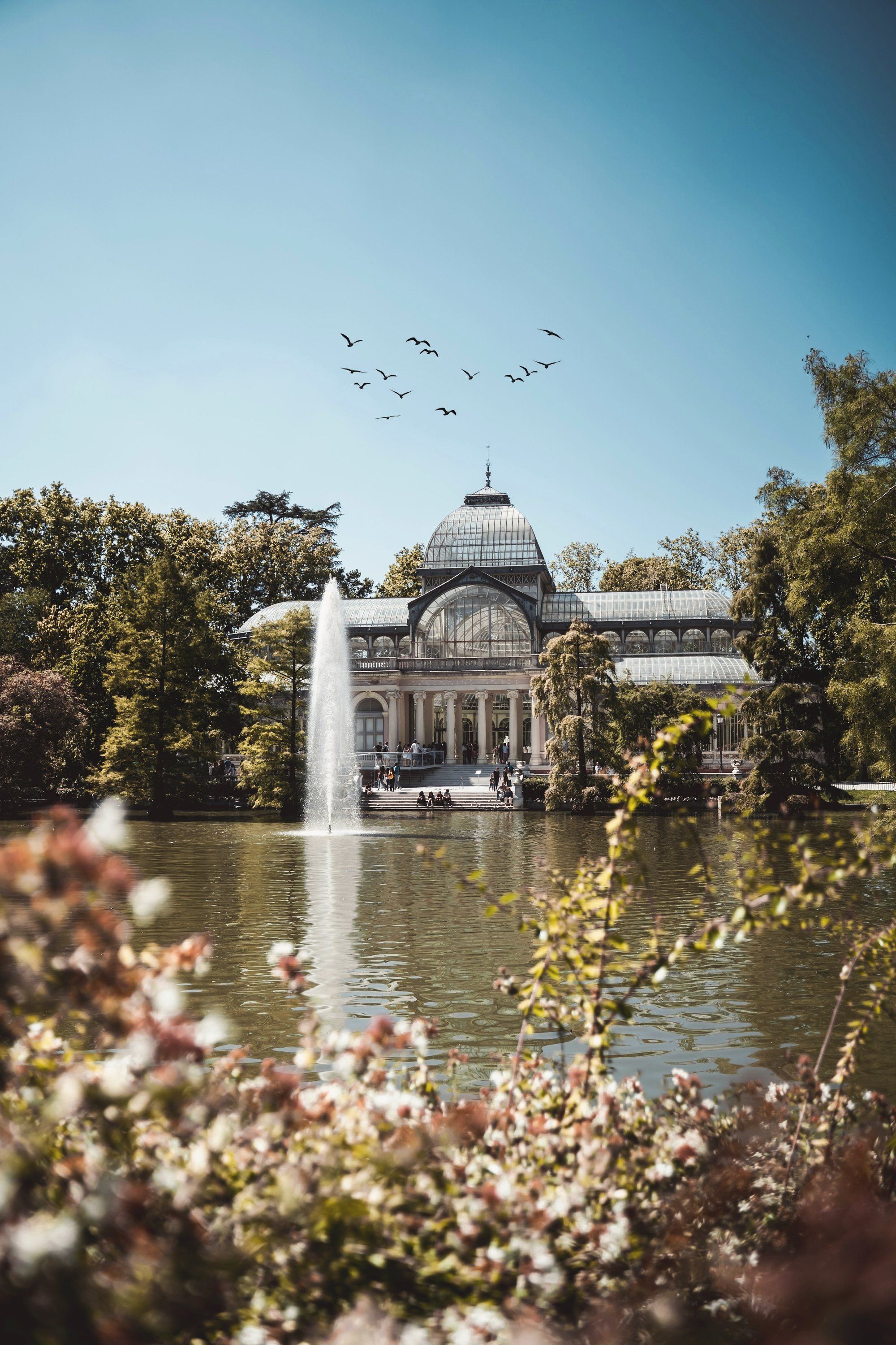 Paseo arbolado en el parque del Retiro, en Vigo